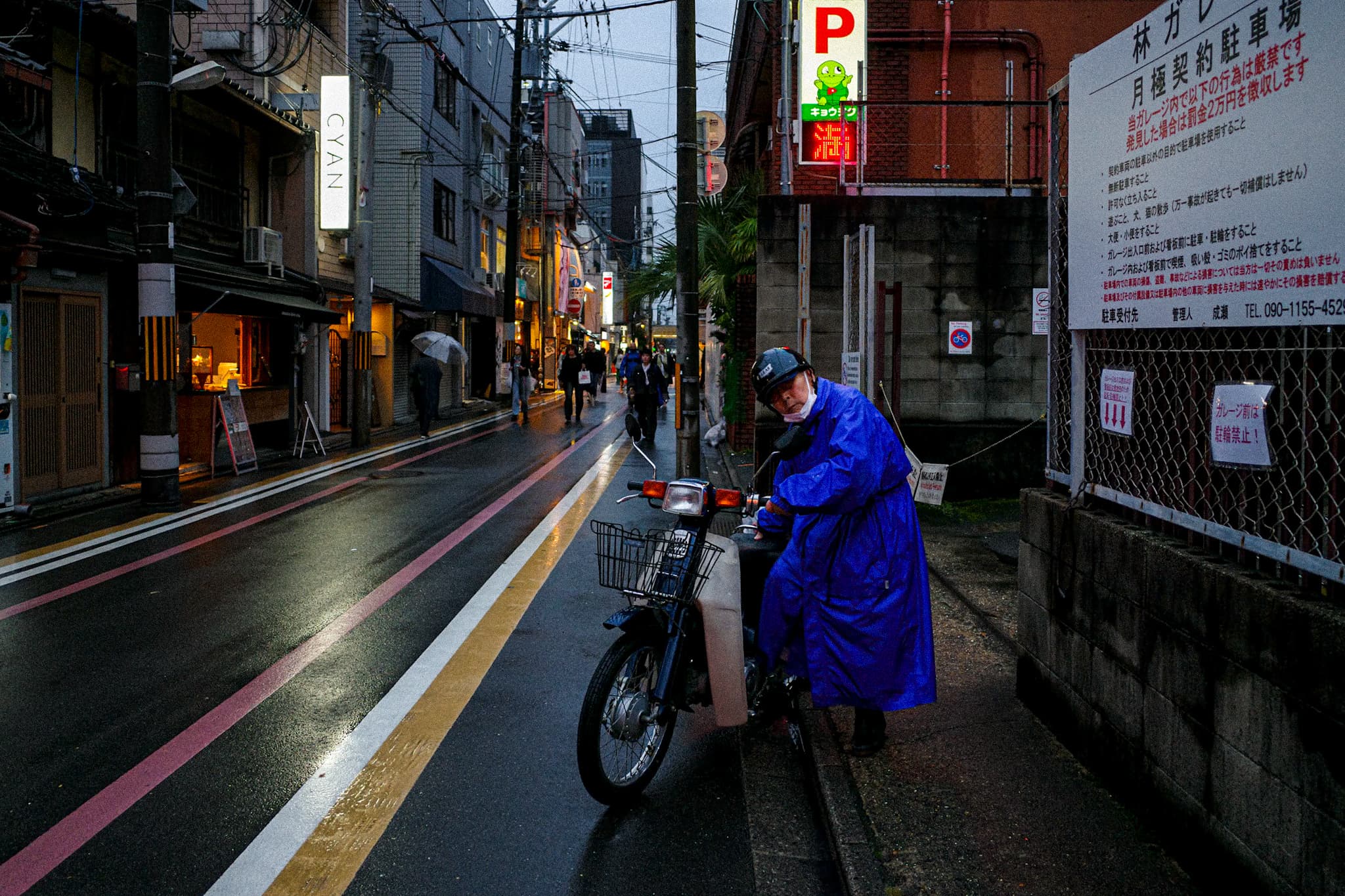 Blue against the rain