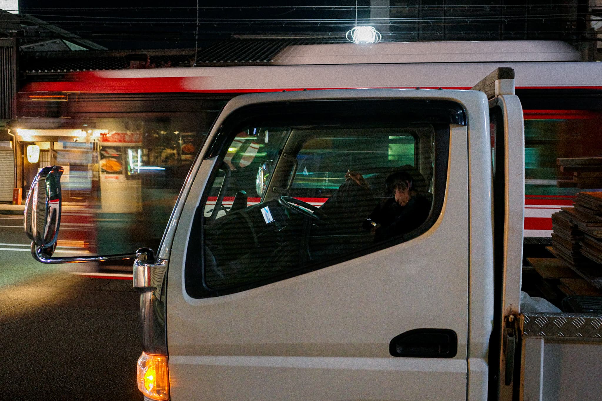 Taking a breath surrounded by noise